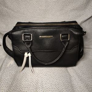 Stylish Steve Madden Black Satchel Handbag Purse.